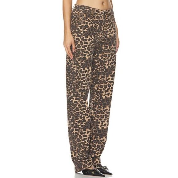 LIONESS Carmlea Jeans in Leopard print straight leg size medium 100% cotton - Picture 12 of 13
